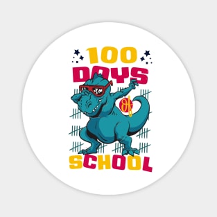 100 Days of school featuring a T-rex dino Dabbing #4 Magnet